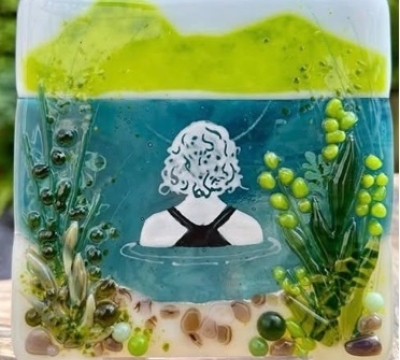 'Lakes Wild Swimmer' in Fused Glass - with Michelle of Lakeshore Arts